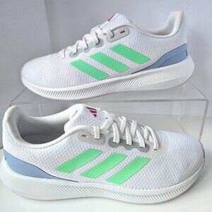 Adidas RunFalcon 3.0 Women's Running Shoes White Green Size 9.5 New